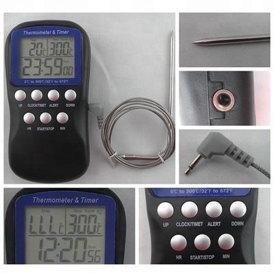 DTH-11 -50 To 300℃ Digital Food Cooking Thermometer, Alarm Kitchen Thermometer With Timer Function For Meat, Milk, Grill, Oven, Smoker, Barbecue