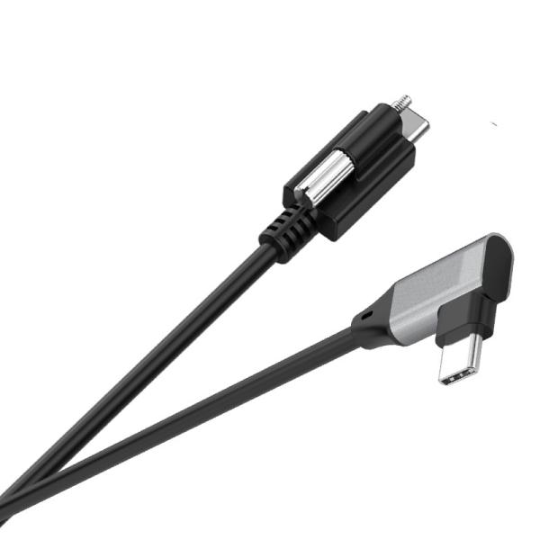 Câble USB C coudé à 90 degrés avec vis de fixation, 5m, pour la transmission de données vidéo, audio et alimentation