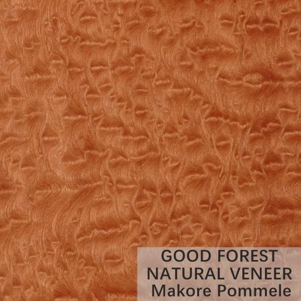 Color Makore Natural Wood Veneer Crown Cut Grain Customized Service