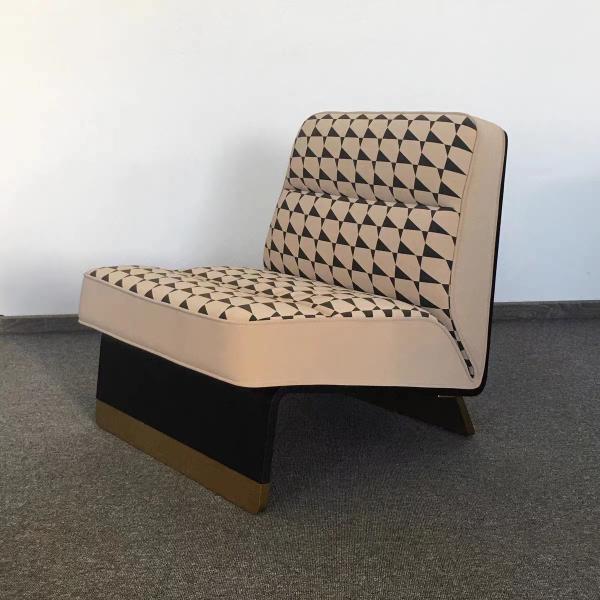 Black White Texture Custom Sofa Bed With Metal Leisure Chair