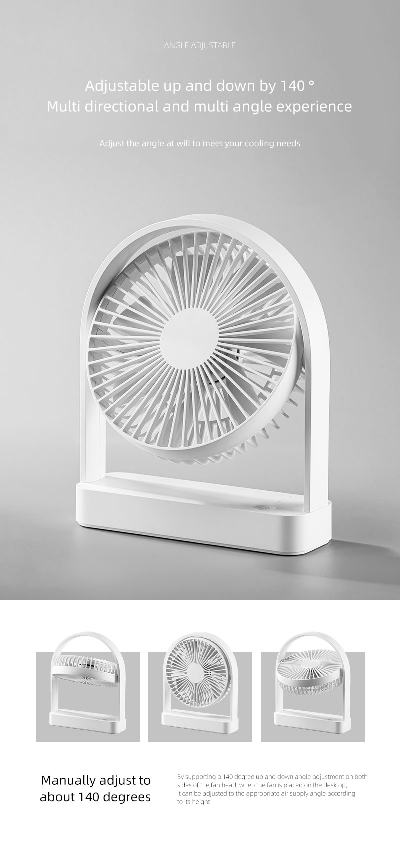 FUSMLI Factory Price Mini Rechargeable Portable Table  Fan 2000mah Summer Camping Trending Products Desk Fan