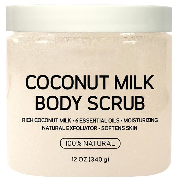 Milk Coconut Skin Care Body Scrub Contain Dead Sea Salt Almond Oil And Vitamin E