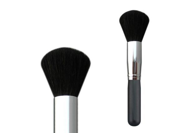 Wooden Handle Copper Ferrule Essential Makeup Brushes Black Goat Hair