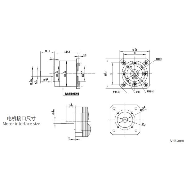 Мотор спички 42mm коробки передач редуктора dia порошковых металлургий 36mm PG36S-PM-ST планетарный