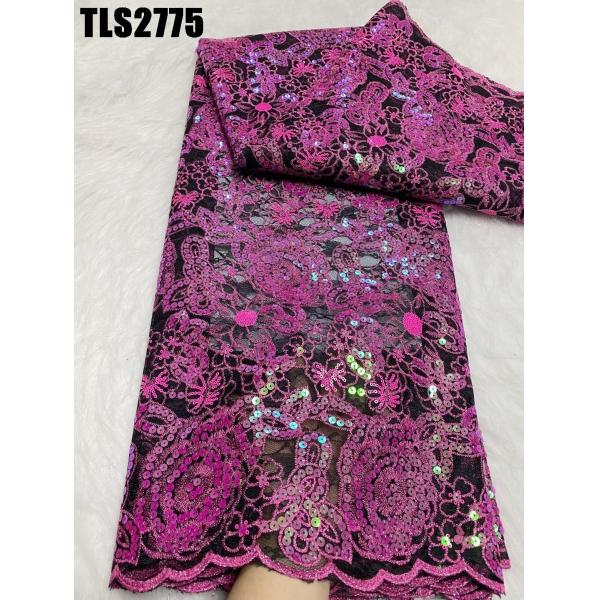 Hot sale Fancy Design New Double net Lace Fabric Sequin Tulle Glitter Sequin Fabric Mesh lace