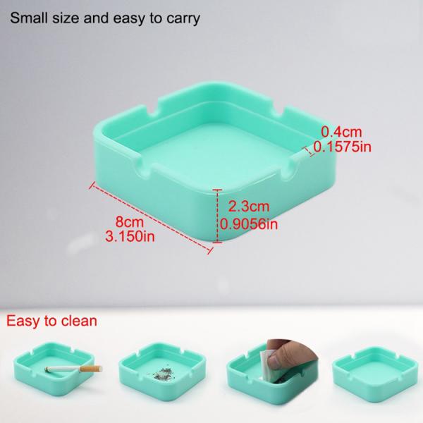 REACH Certified Silicone Ashtray for Cigarettes Smoking Cigar 4 Lighter Rest Included