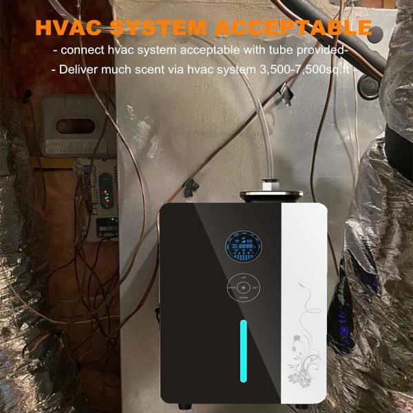 Sistema de climatização inteligente e poderoso difusor de odor 8000CBM Display de nível de óleo de sala grande WIFI App Metal Diffuser Máquina de ar de odor