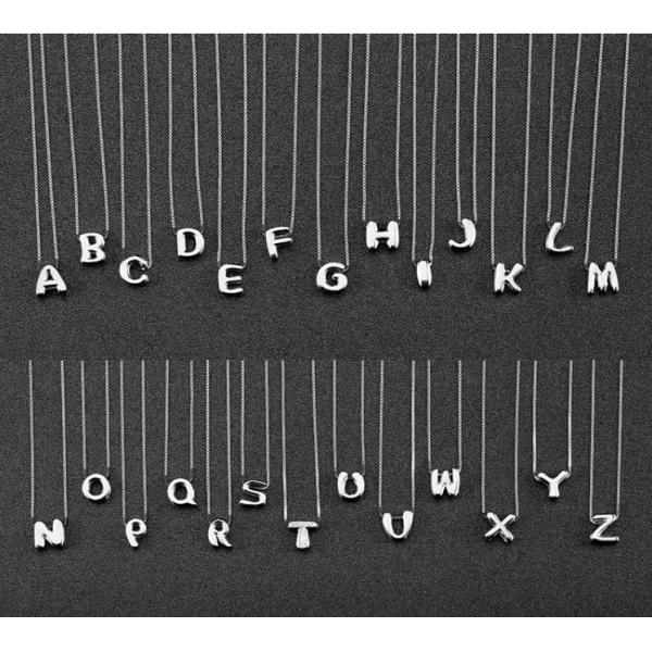 Jeux de mode minimalistes 925 Sterling Silver Simple Collier 26 Lettres Alphabétiques Colliers Pour Femmes