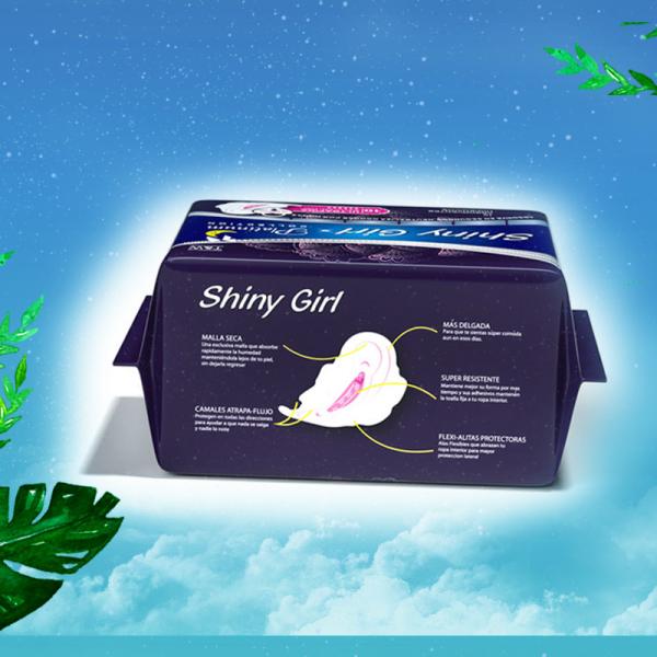 Cotton Women Sanitary Napkin Winged Disposable Period Pads 50ml / 80ml Absorption