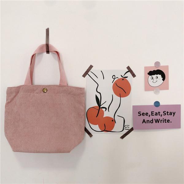 ARTSY CORDUROY BAG CASUAL PORTABLE MINI LADIES CLUTCH BAG VINTAGE CLOTH BAG BENTO BAG