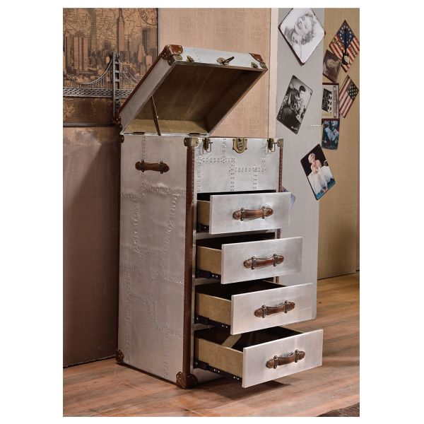 Nidea #8609 Aluminium Metal Rivets Vintage Aviation Reception Desk Bar Table for Bar Desk Hotel Restaurant Vintage Coffee Table