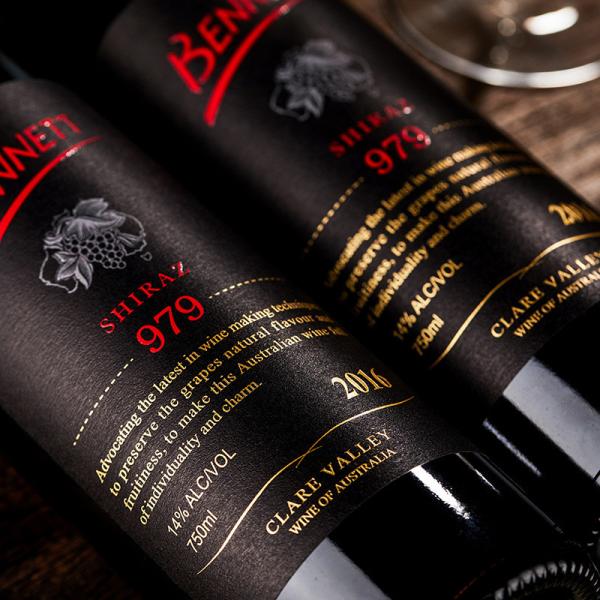 Embossed Fade Resistance CMYK Self Adhesive Wine Sticker Labels