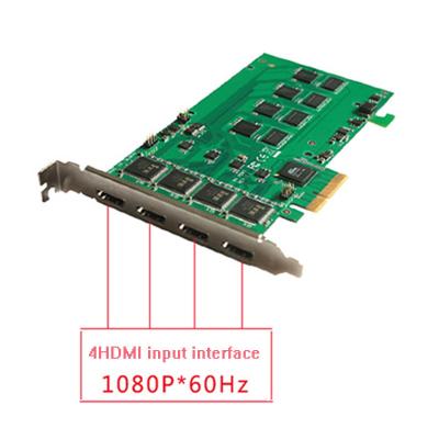 Cartão de captura de vídeo HD MIx4 para PCIe com saída de vídeo e streaming HTTP/RTMP/RTSP