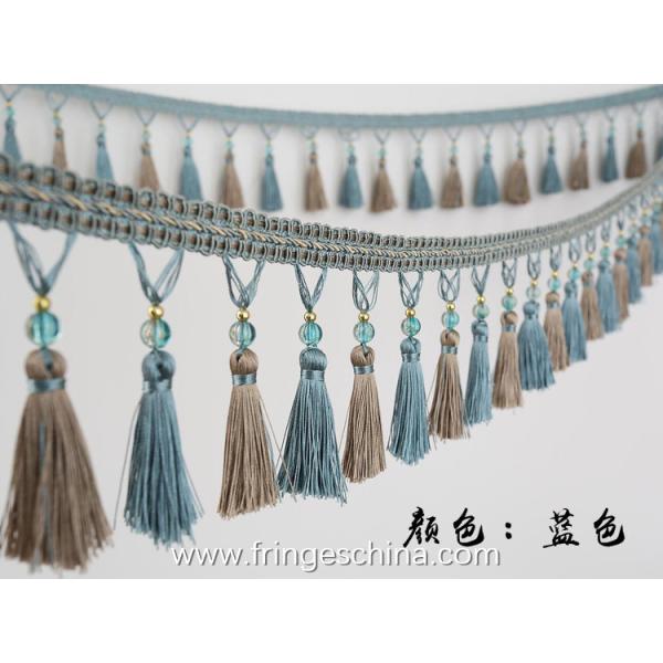 Handmade fashionable chain beads lace tassels fringes for curtain/sofa/pillow/stage decoration