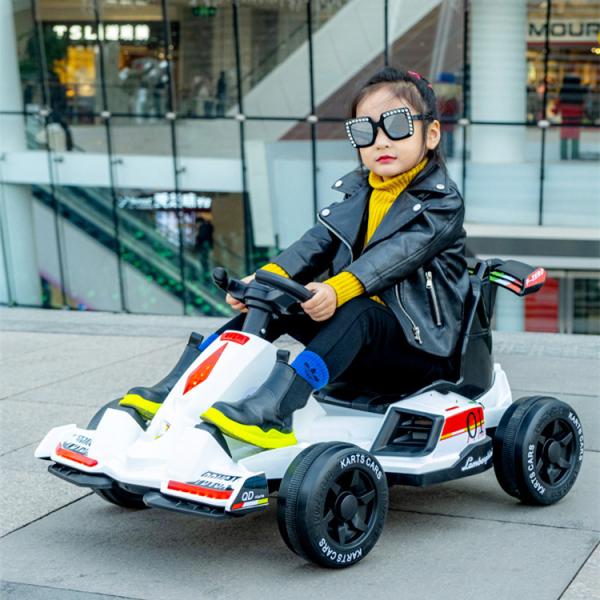 Electric Go Kart Ride On Toy Car for Kids Early Education Lighting and 6V/12V Battery