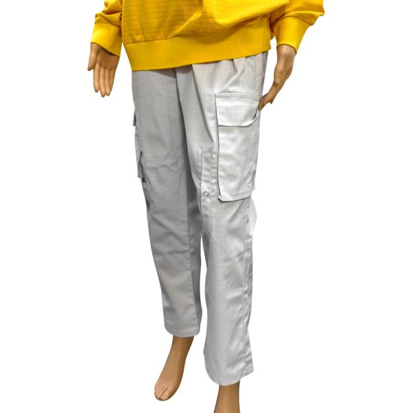 Antistatic Long Pants Cleanroom 67% Polyester+31% Cotton+2% Carbon Fiber Grey ESD Pants