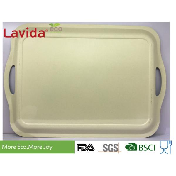 Top Selling Cheap price customized prints Anti-slip Bamboo Fiber Tray Wooden Food Tray Plastic Serving Tray 3-pc set