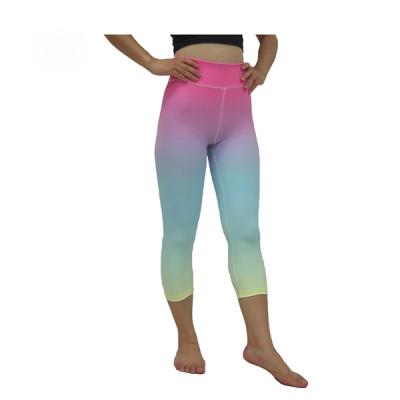 Caneleiras cor-de-rosa frescas da ioga do Gym, calças largas Stretchable da ioga do exercício da cintura de Ombre