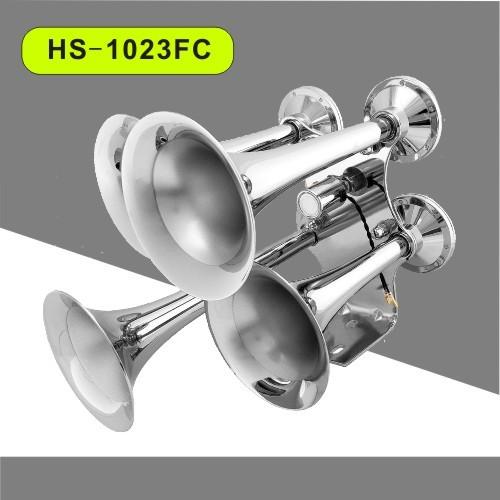 12/24V loud sound big train air horn  Four Trumpet Chrome Air Horn  (HS-1023FC)