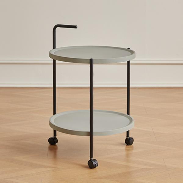 Living Room 2 Layer Storage Shelf Holder Side Table Plastic Lightweight Moving Trolley with Wheel CONSOLE TABLE Movable