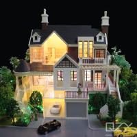 Maquete Arquitetônico de Interiores de Casa Modelo 1/25 Vilas de Floresta de Carvalho ODM