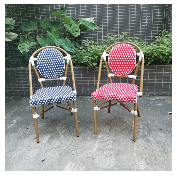 Cheap Wholesale Aluminium Frame Stacking Restaurant Furniture Garden Sets Outdoor Bistro Chairs