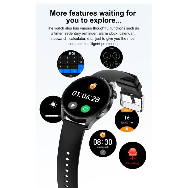 Massive Dial Downloads HW90 Smartwatch 1.53 TFT Screen High-Definition Large Screen