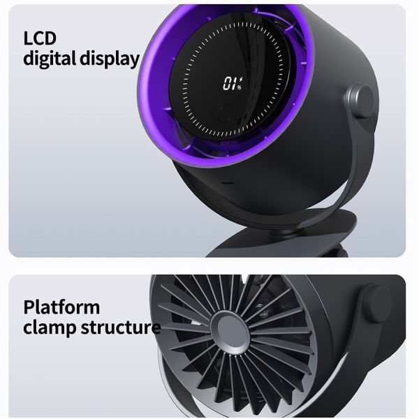Remote Control Bladeless Table Fan 100 Speeds 1800mAh Rechargeable Air Cooling Fan