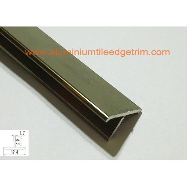 T Shaped Aluminium Floor Trims , Metal Floor Divider Polished Champagne Color