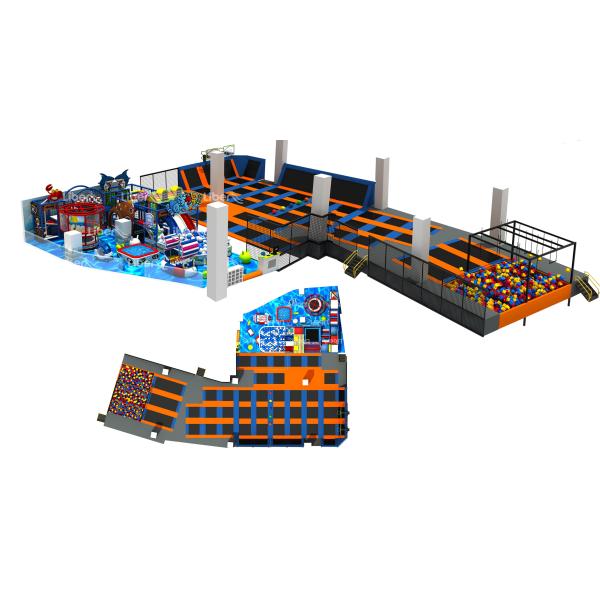 623M2 China Supply 2017 Giant Children Indoor Amusement Trampoline Park with Foam Pit