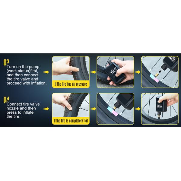 YANTU AM51 Portable Digital Mini Electric Bicycle Motorbike Air Pump for Tyre Pumping