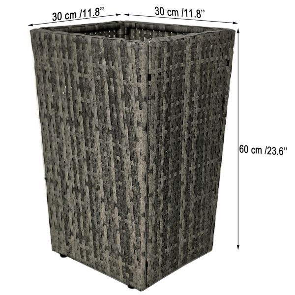 Factory Hot Sale Metal Frame PE Rattan Weather Resistance Indoor Outdoor Planter Stand Popular Flower Pot