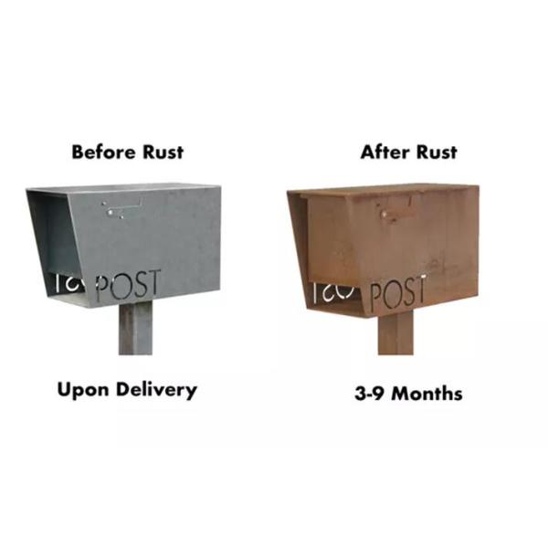 Почтовый ящик Corten современного жилого Curbside стальной Freestanding