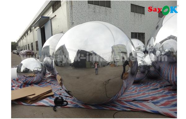 Balão inflável de pouco peso do diâmetro 2m da prata para anunciar fácil levar