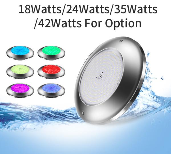 Lumières de 316LSS 260MM dans des piscines de fibre de verre, appareil d'éclairage de la piscine 18W LED