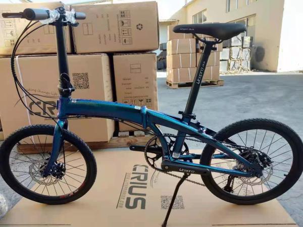 Full Shockingproof Frame Folding Bike 20 9 Speed Crius Velocity-D Brake for Adults