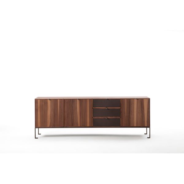 Kitchen Cabinet Furniture 180cm Modern Rustic Wood Rattan Sideboard for Living Room Dining Room