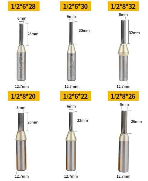 Straight ARDEN Router Bit 3 Slot  TCT Router Bit Groove Milling Cutter 1/2 Shank