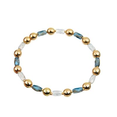 bracelets faits main de perles de 18.5cm, bracelet de perle d'or de l'hématite 6mm