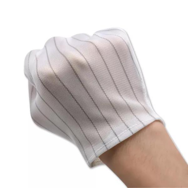 PU покрыл перчатки безопасности ESD чернит перчатки работы серых цветов Breathable