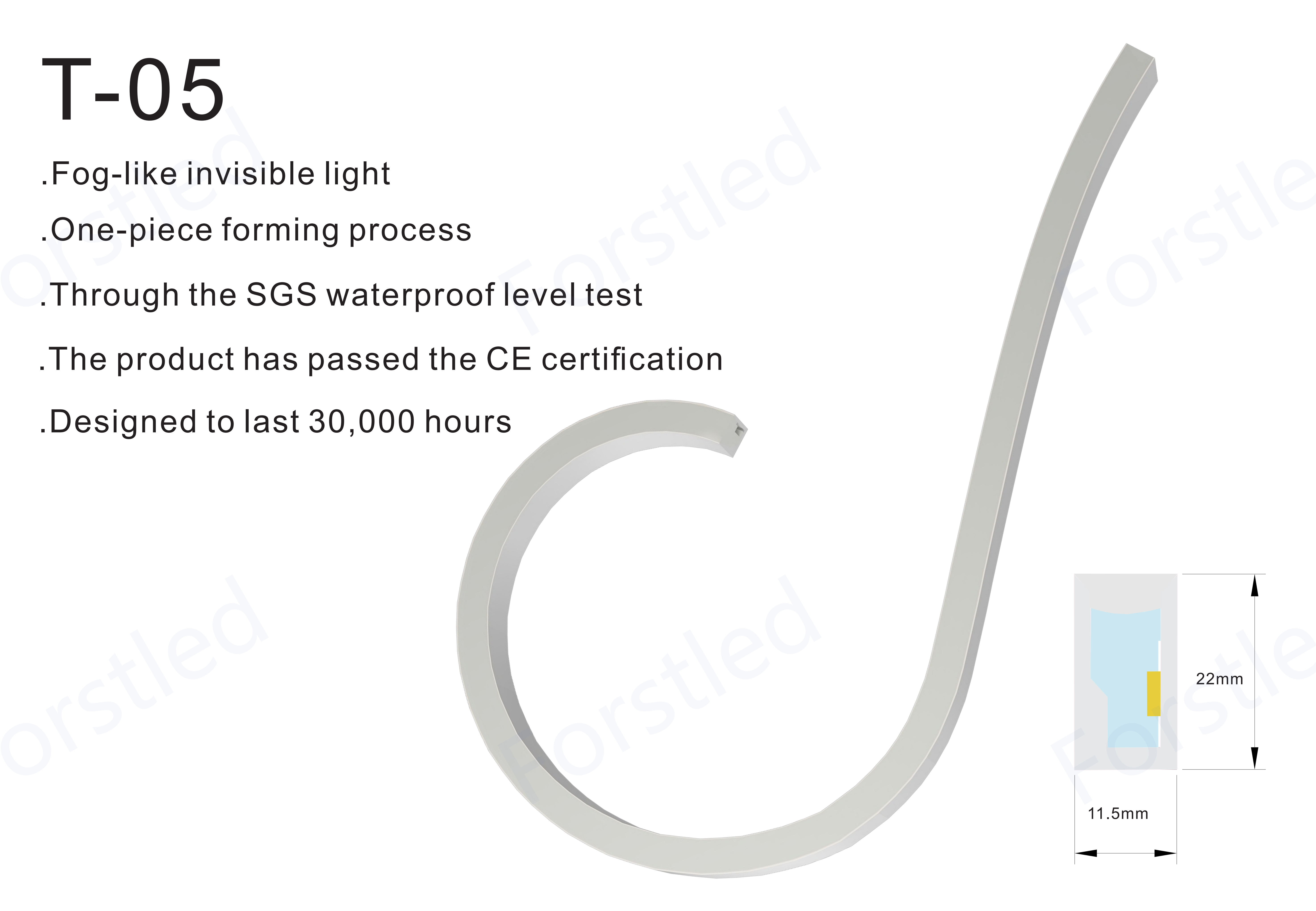 Свет Ip68 водоустойчивый подводный Smd2835 приведенный 12W/M для бассейнов