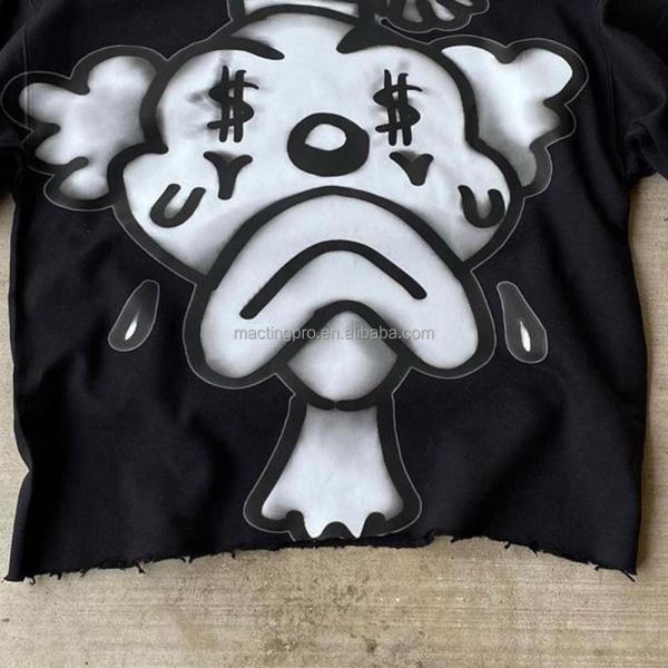 220Grams Fabric Weight  Men'S Raw Hem Boxy Mens Oversized Cropped T Shirt