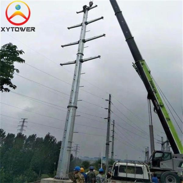 Galvanized Steel Monopole for Electricity Power Transmissionand Distribution Line