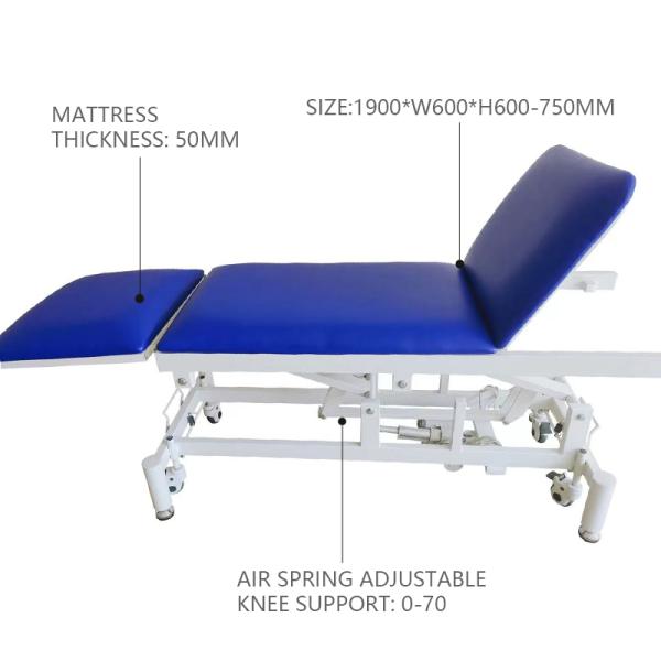 Черная кровать рассмотрения PU кожаная материальная использована для медицинского лечения больницы
