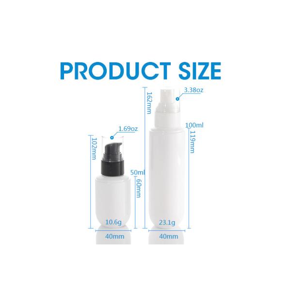 162mm 100ml Lotion White Cylindrical Cosmetic Spray Bottles