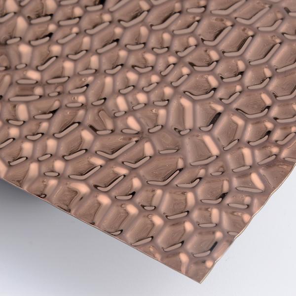 304 Rose Gold Mirror Stamped Plate 3D Pattern Stainless Steel Matel For KTV