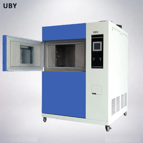 Fast Change Temperature Thermal Shock Test Chamber with 80ºC~200ºC High-Temperature Tank and Servo Refrigerant Flow Control
