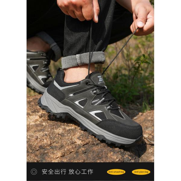 Soles intermédiaires anti-poignardement en Kevlar, orteils en acier noir, microfibre volante, chaussures de travail tricotées pour la sécurité industrielle