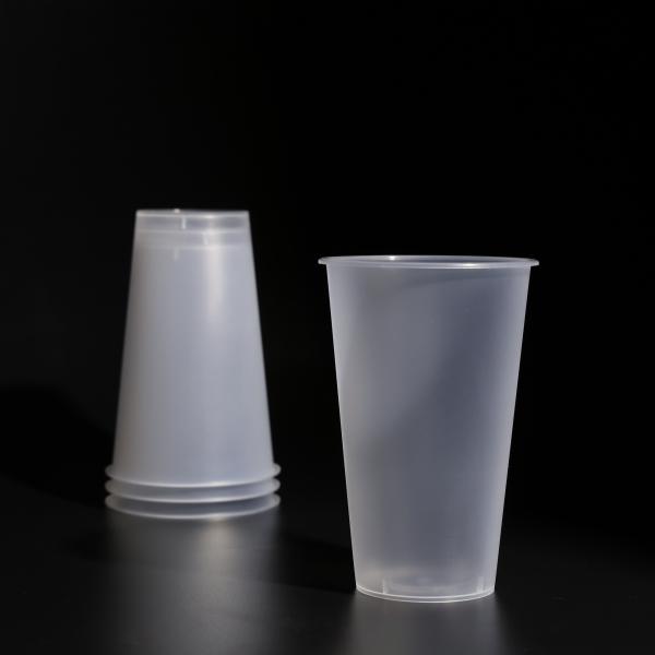 Coupe ronde à couvercle plat en plastique en PP imprimable
