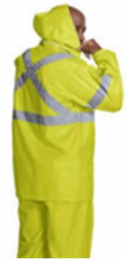190T PPE Raincoat High Visibility Rainwear One Piece Style For Traffic